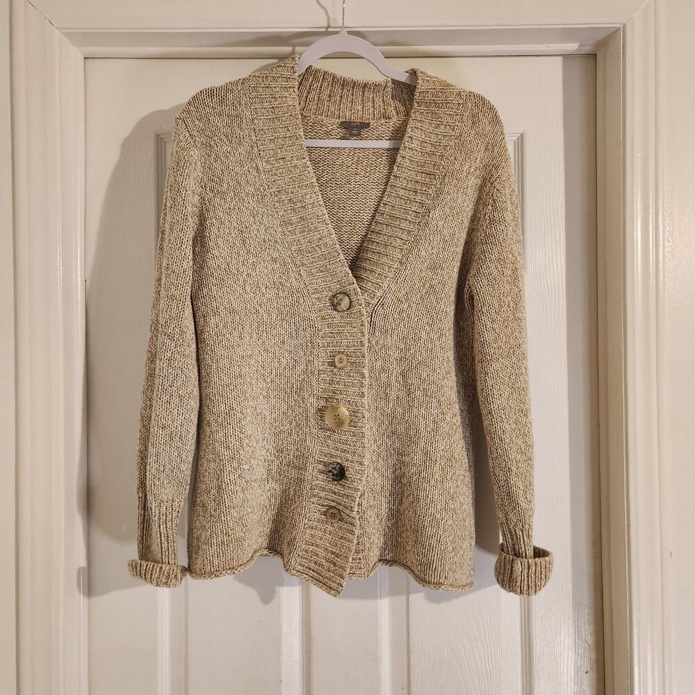 J. Jill Women's Heavyweight Cardigan Tan M